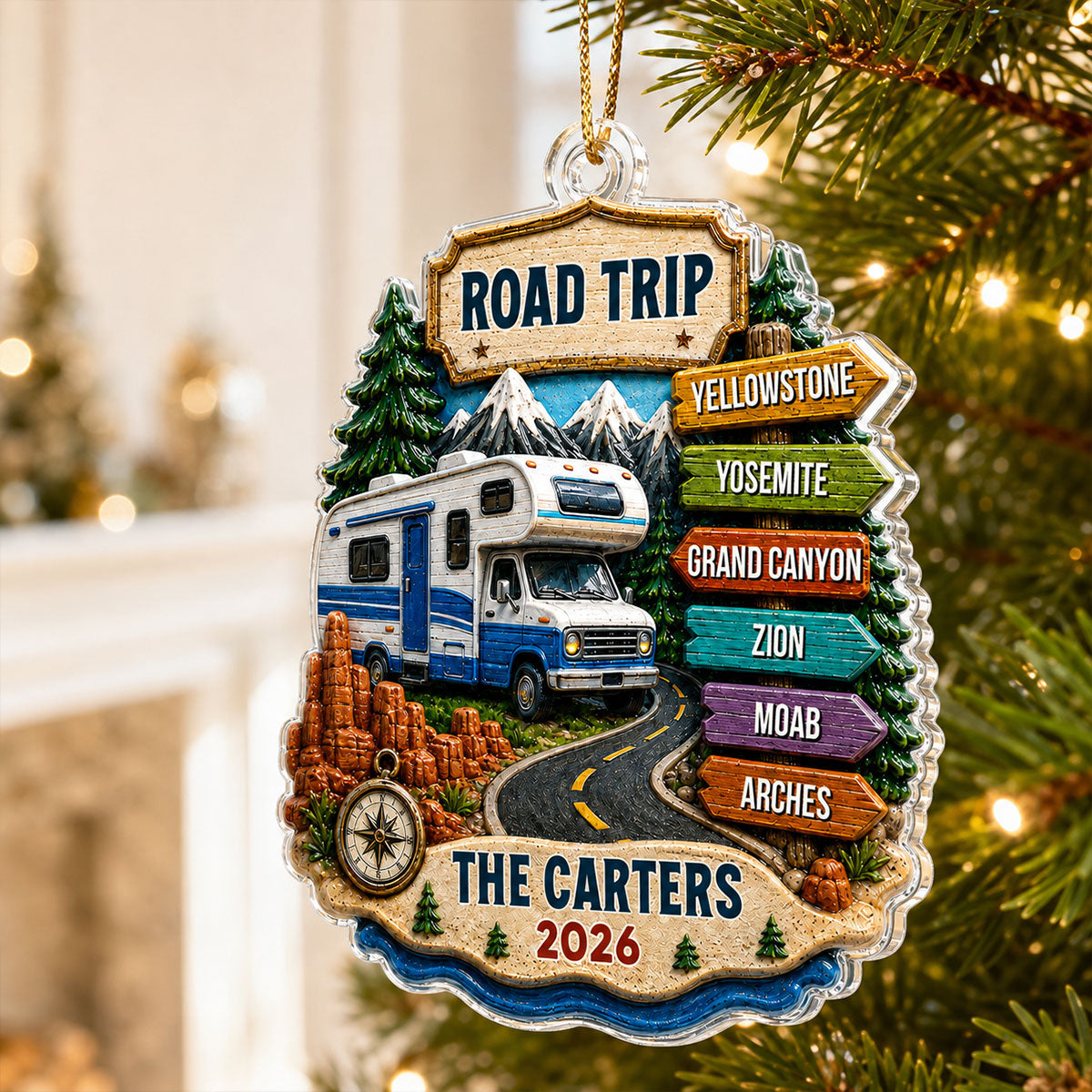 Trending Road Trip Travel Adventure - Personalized 3D Real Raised Details Ornament - Vacation Gifts For Couple, Family 947c2944-64a8-4b8c-b9f8-65f63e7ca541-5.jpg