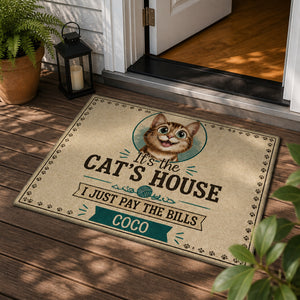 It's The Cat's House Doormat – Custom Pet Name - Personalized Doormat 9483dba4-fb18-4adb-98b1-0564ae200527.jpg
