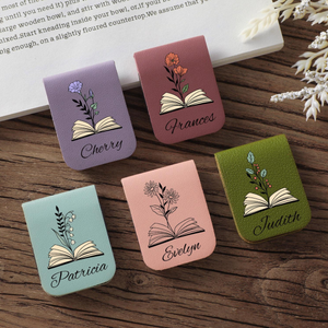 Personalized Birth Flower Magnetic Bookmark, Custom Name Leather Bookmark, Birthday Gift For Book Lover 948ce0fb-7f1a-4161-b204-651f60204d3e-13.png