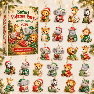 Safari Pajama Party Advent Calendar 2026 - 24-Day Festive Countdown, Acrylic Charms Blind Box - Gift For Safari Lovers 949586fe-8884-40fb-a99f-249bfd02e7dd-safari-box-charms.png