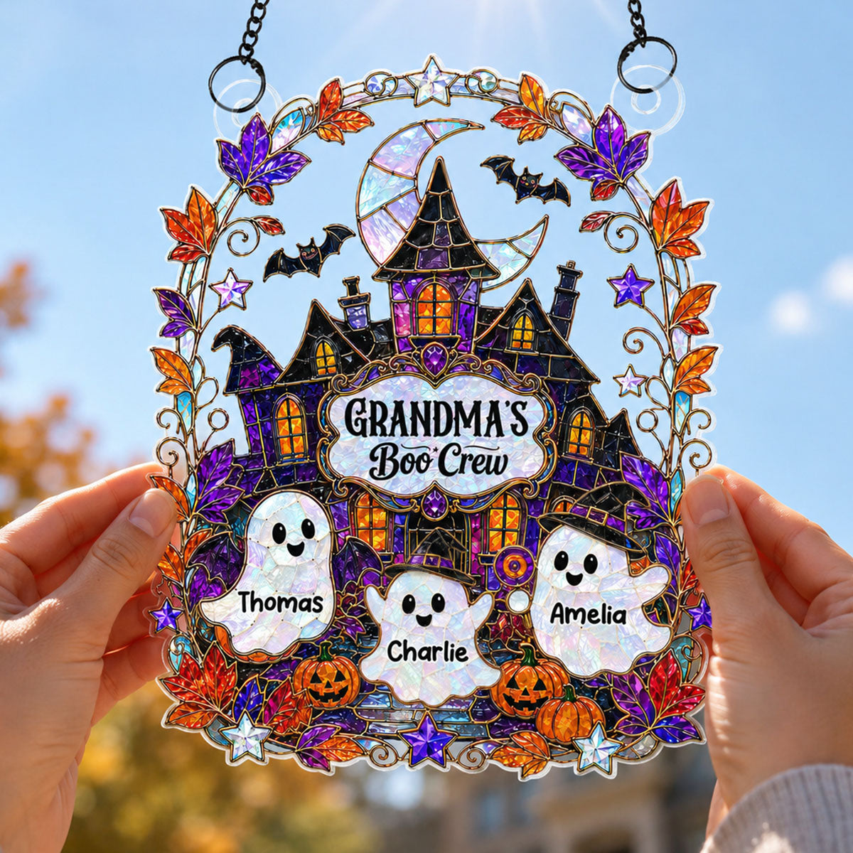 Grandma's Boo Crew Haunted House - Personalized Acrylic Window Hanging - Halloween Decoration For Grandma 94a10d14-10b7-4539-8b58-c4332dd1ac8e-banner-6.jpg
