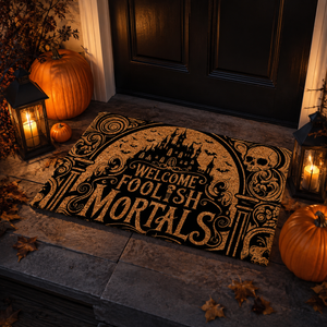 Welcome Foolish Mortals Doormat, Spooky Season, Halloween Mat, Halloween Decor, Welcome Doormat, Spooky Mat, Immortal Gifts, Front Door Mat 94ccdb05-4e9f-4572-aa0b-0b75fd0193fe-b128d78c-fc7c-4769-8c12-a1fc817b2485.png