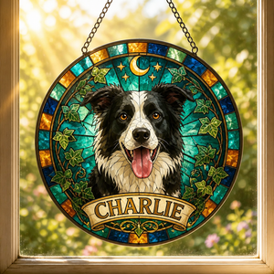 Custom Stained-Glass Pet Suncatcher with Name Banner - Personalized Suncatcher Stained Glass 94d522dd-e123-4813-969e-5c27b7402aab.png