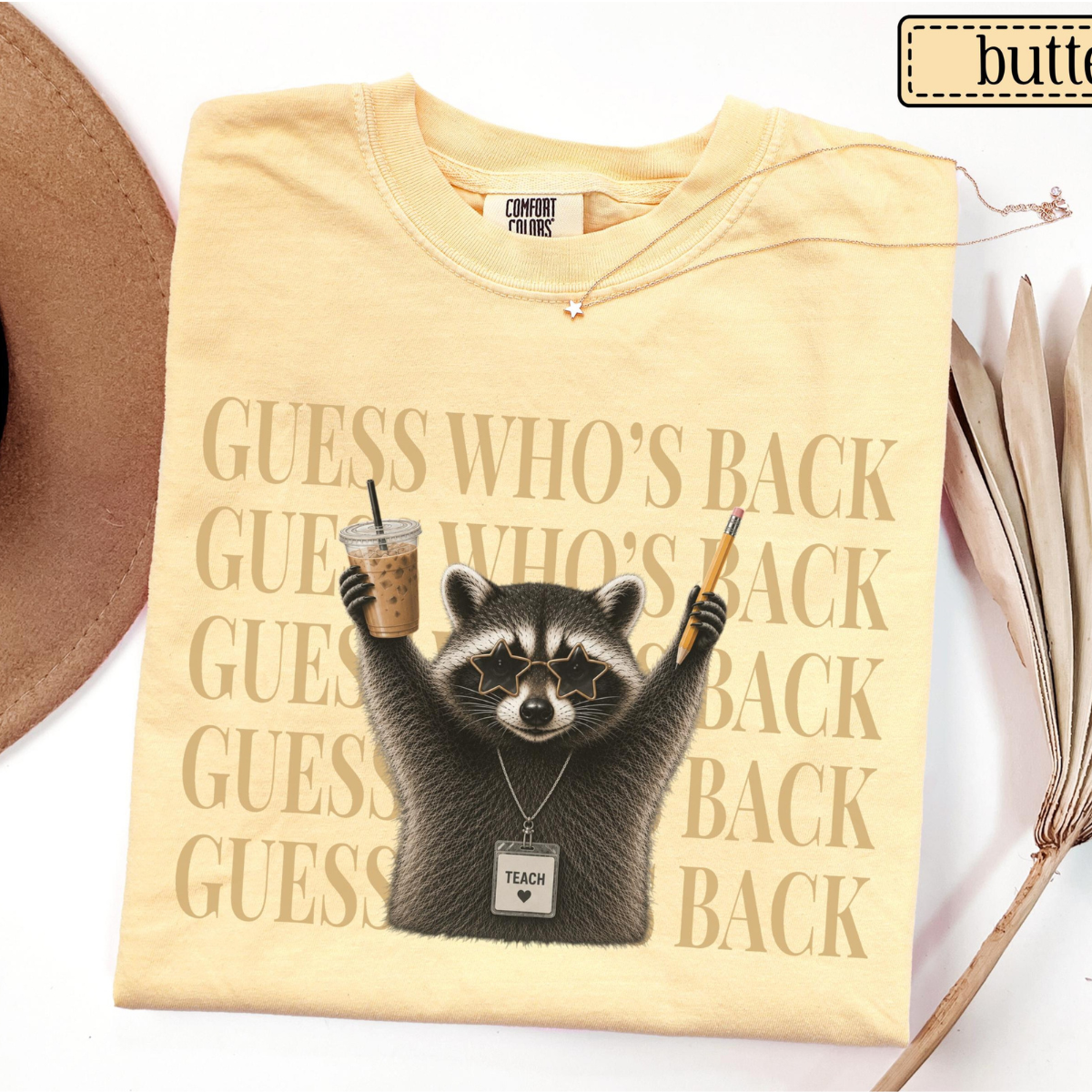 Teacher Back To School Shirt • Comfort Colors Funny Raccoon Guess Who's Back Teacher Tshirt • Sarcastic Teacher First Day Of School Gifts 94ddf143-6ffe-43b8-97d7-3297d55b9e2e-2.png