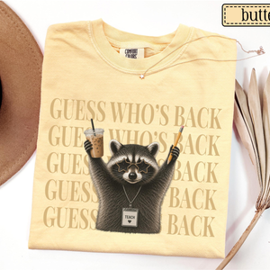 Teacher Back To School Shirt • Comfort Colors Funny Raccoon Guess Who's Back Teacher Tshirt • Sarcastic Teacher First Day Of School Gifts 94ddf143-6ffe-43b8-97d7-3297d55b9e2e-2.png