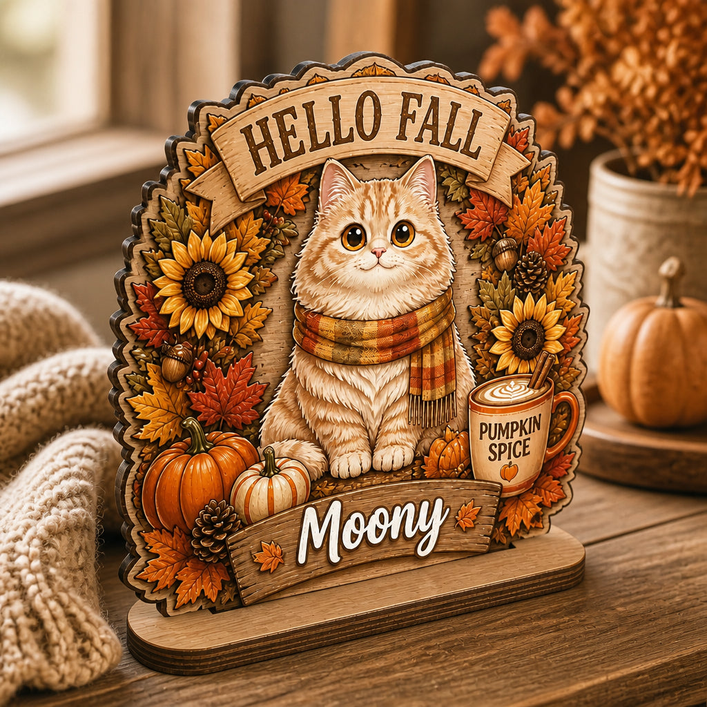 Hello Fall Cat Standee – Personalized Pet Name - Personalized Wooden custom shape Standing 2 layer (5mm) 94e3f09a-1f69-42ad-bfdf-2dfc8fa918a4.jpg