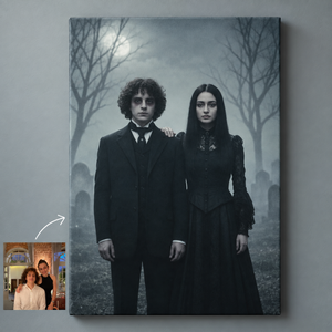 Personalized Halloween Family Portrait Canvas – Custom Gothic Couple & Pet Wall Art from Photo 94ee5b4d-df00-458e-8e80-3dbf29fb712b-Mockup-canvas-i-gothic-huy-n-b-.png