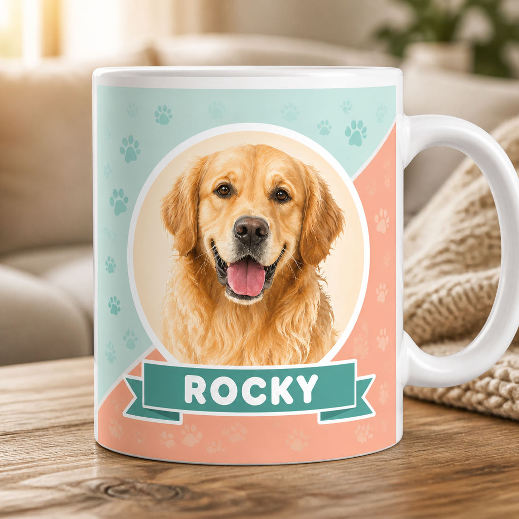 Custom Pet Portrait Mug – Photo-to-Watercolor with Pet Name - Personalized Mug 94f93ade-e10f-499b-919b-13eba600a681.png