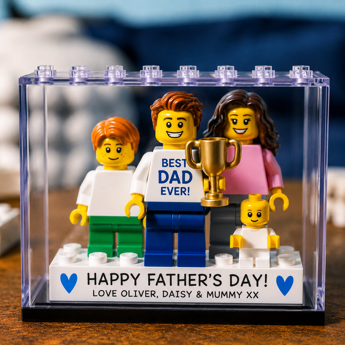 Father's Day Personalised Minifigure Gift for Dad, Custom Family Keepsake Figures, Sentimental Gift for Best Daddy