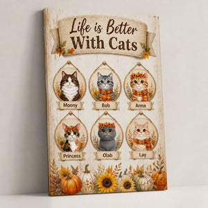 Life Is Better With Cats — Personalized Cat Portrait Canvas (Upload Photos) - Personalized Canvas 9526d7ff-f566-443c-9d24-7037348eed76.jpg
