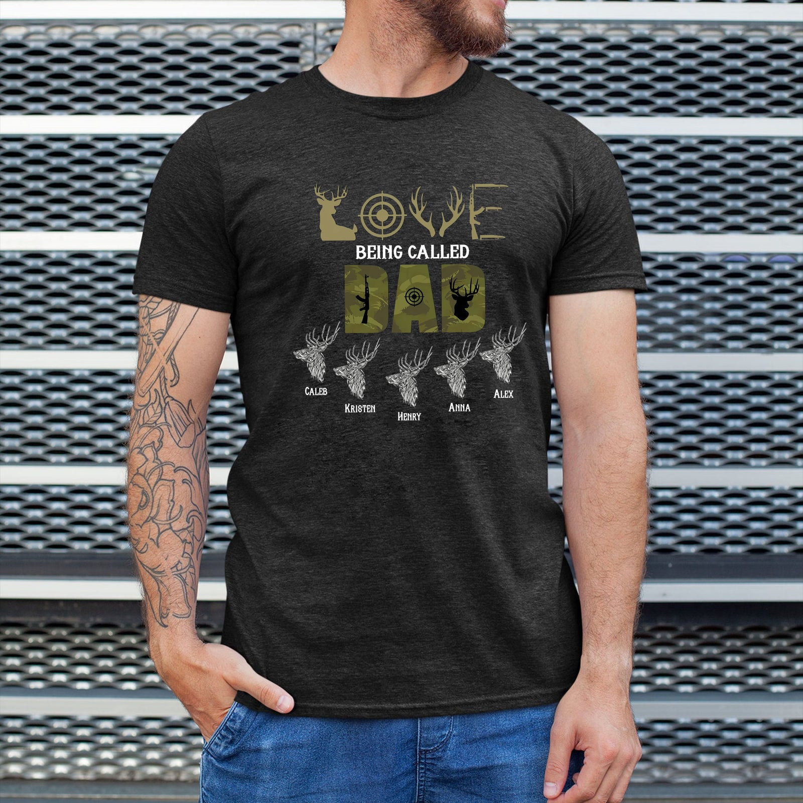 Father's Day 2024 - Personalized Hunting Dad Shirt, Custom Shirt, Best Dad Ever Shirt, Funny Daddy Grandpa Papa Shirt Gift Personalized Shirt