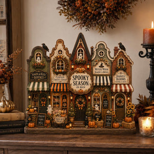 Halloween Village Wooden Block, Spooky Season Main Street Decor, Pumpkin Ghost Fall Shelf Sign, Rustic Tiered Tray Home Gift for Halloween 9538fa03-d46d-4dde-8df9-256ec004f767-4.jpg