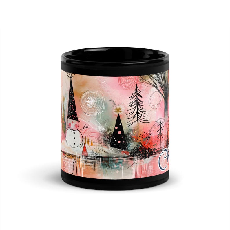 Personalized Christmas Mug, Custom Name Whimsical Winter Wonderland Mug, Boho Holiday Coffee Cup, Black Ceramic Mug, Gnome Snowman Gift 9543f8d4-0e72-49af-94fe-c8b342416a31-r6.jpg