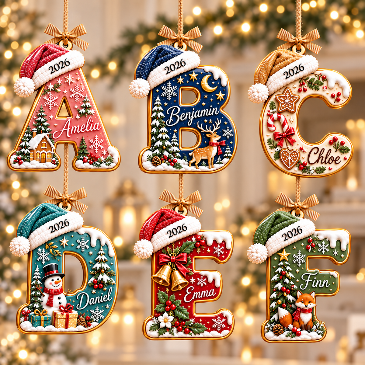 Personalized Initial 3D Relief Ornament, Custom Name Letter with Santa Hat, Christmas Tree Decor, Kids Gift, Family Holiday Keepsake 954ee657-4402-40f6-ae0e-e7d57c8b5e4c-0639b0fa-973f-4be4-9c8e-620348ca13a7.png