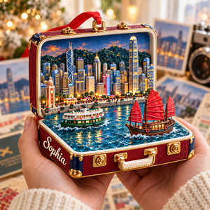 Personalized 3D Victoria Harbour Suitcase Christmas Ornament – Hong Kong Travel Souvenir & Gift for Hong Kong Lovers 955719d9-465b-4aba-91a4-07eac2148d6a-Victoria-Harbour-Keepsake-in-Burgundy-Suitcase-4.png