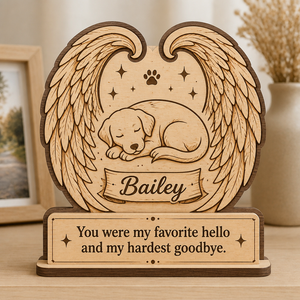 Pet Memorial Winged Dog Name Plaque – Wooden Standing Sign - Personalized Wooden custom shape Standing 2 layer (5mm) 956db41e-3913-4ec9-a7c0-ad5f4fa6bd0b.png