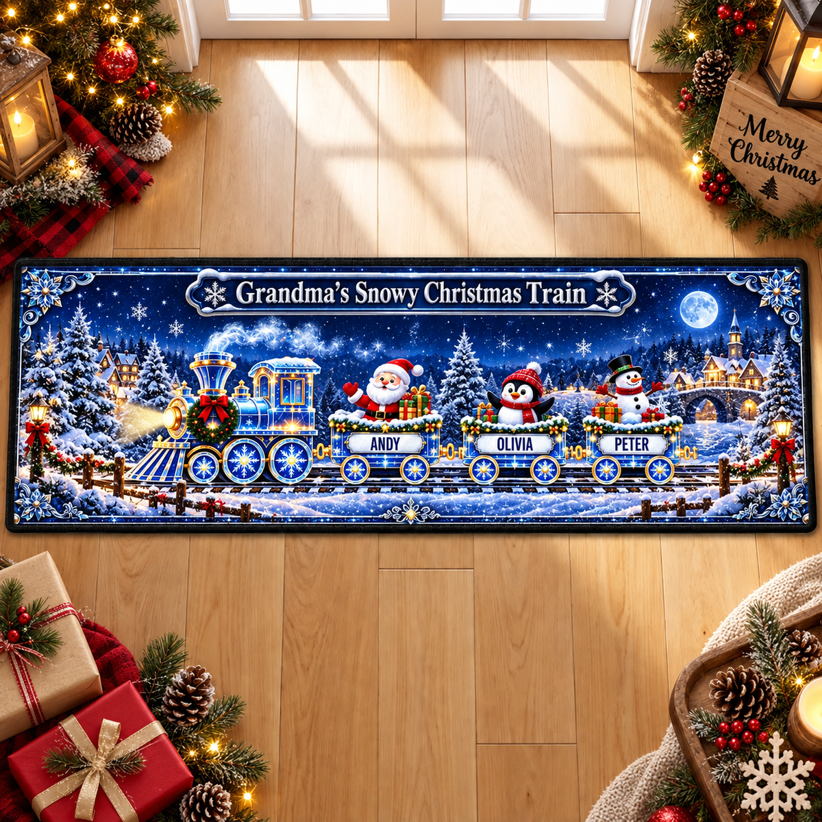Grandma Snowy Christmas Train - Personalized Runner Rug 956e95d7-1989-4d7b-8a51-bb64d4811560-jk12.png