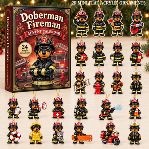 Doberman Fireman Advent Calendar 2026 - 24-Day Festive Countdown, Acrylic Charms Blind Box - Gift For Doberman Lovers 9585d5c1-d57b-4117-879e-f50acfa91037-doberman-text.png