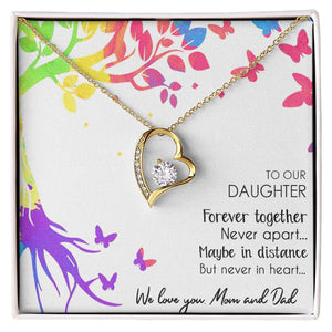 To Our Daughter Forever Together Never Apart, Necklace With Message Card, Sentimental Gift, Birthday Gift, Gift For Daughter, Love From Parents, Love From Mom And Dad. 959.jpg