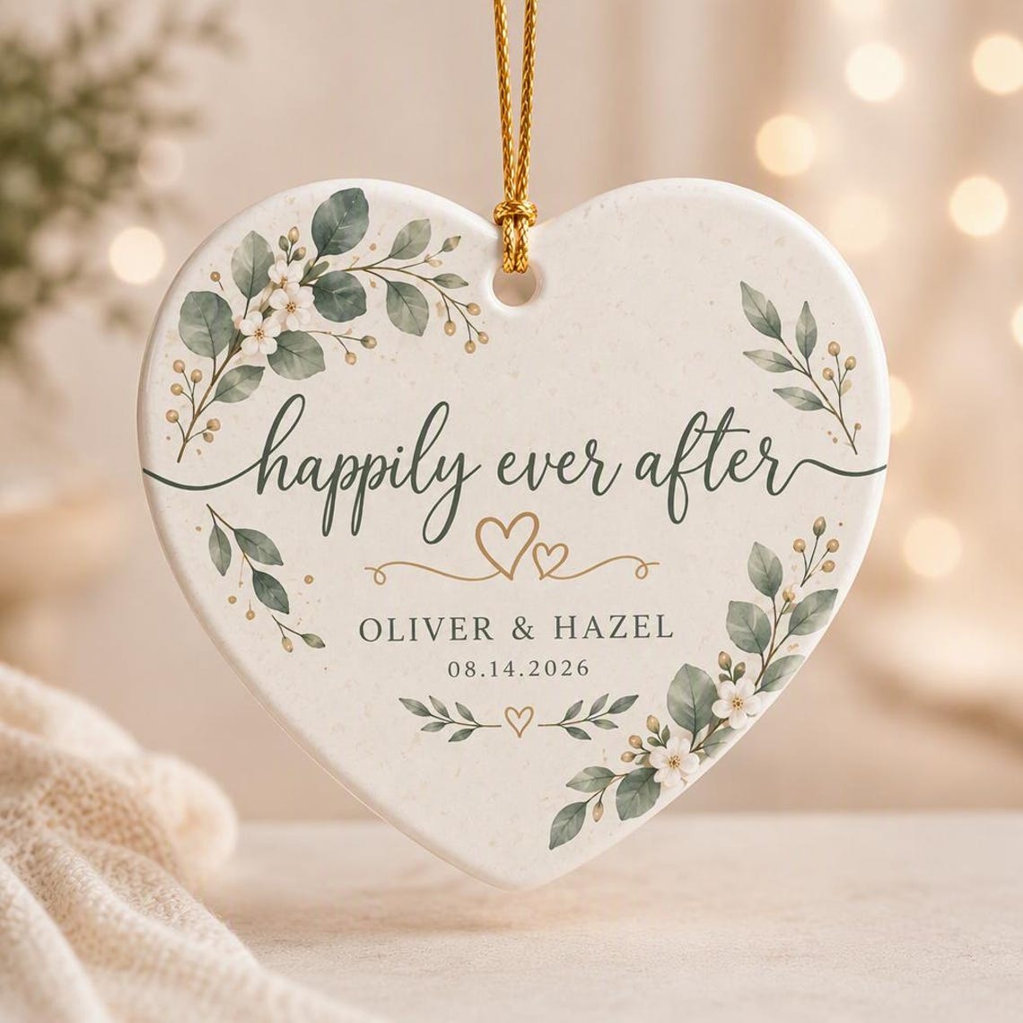 Personalized Wedding Ceramic Ornament, Custom Couple Names Heart Keepsake, Happily Ever After Anniversary Gift 95ae472b-664e-41d9-8217-c7f323e0b9f0-1.jpg