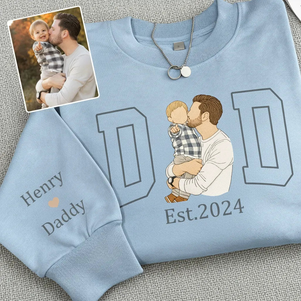 Our Story Since Personalized Father Embroidered Sweatshirt