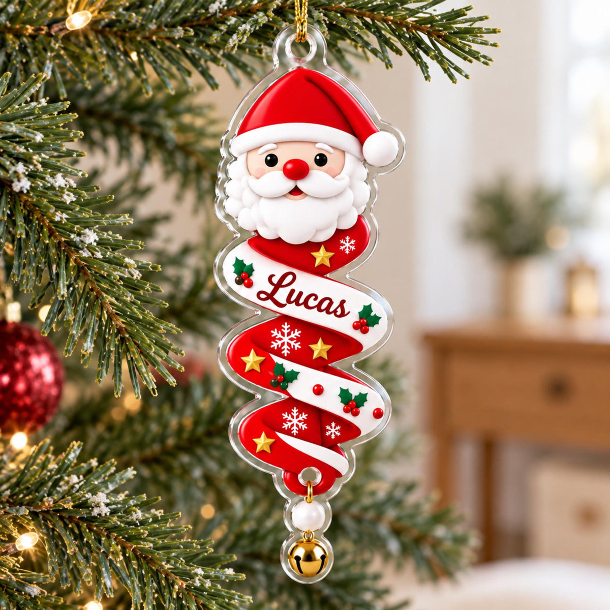 Personalized Spiral Christmas Ornament, Custom Name Acrylic Ornament, Santa Snowman Christmas Tree Ornament, Kids Name Gift, Christmas Decor 95d0dd01-0b29-44a4-900f-8116251db97f-3.jpg