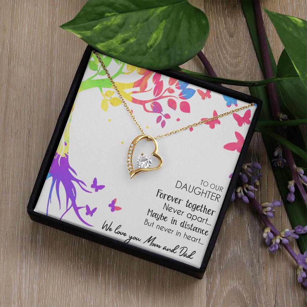 To Our Daughter Forever Together Never Apart, Necklace With Message Card, Sentimental Gift, Birthday Gift, Gift For Daughter, Love From Parents, Love From Mom And Dad. 960.jpg