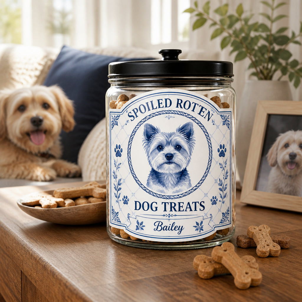 Spoiled Rotten Dog Treats – Custom Pet Portrait Jar - Personalized Glass Storage Jars 962ce48a-54f1-4c4e-874a-3a89bce3e2b2.jpg