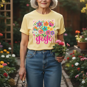 Mom Grandma Floral Tee - Personalized T-Shirt