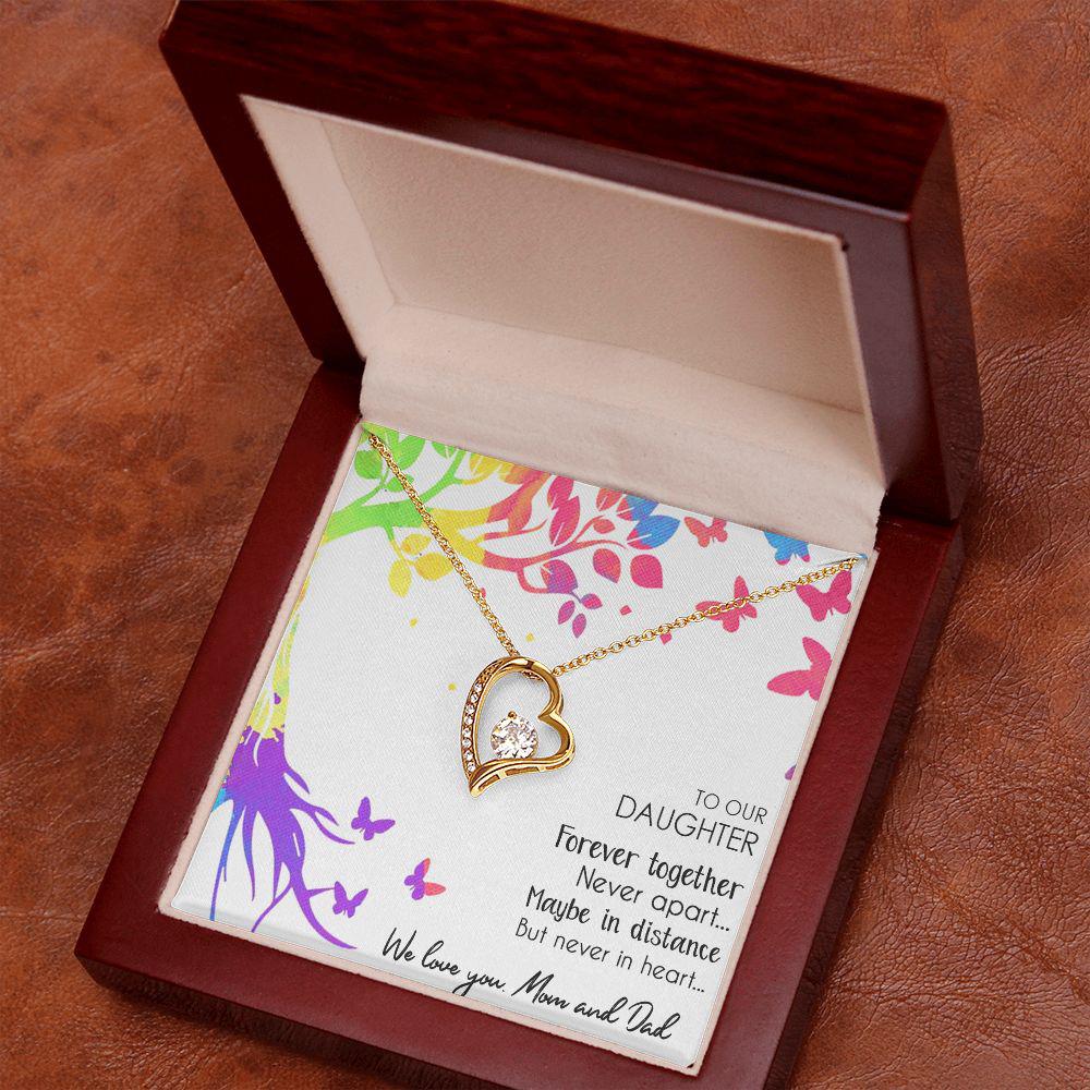 To Our Daughter Forever Together Never Apart, Necklace With Message Card, Sentimental Gift, Birthday Gift, Gift For Daughter, Love From Parents, Love From Mom And Dad. 963.jpg