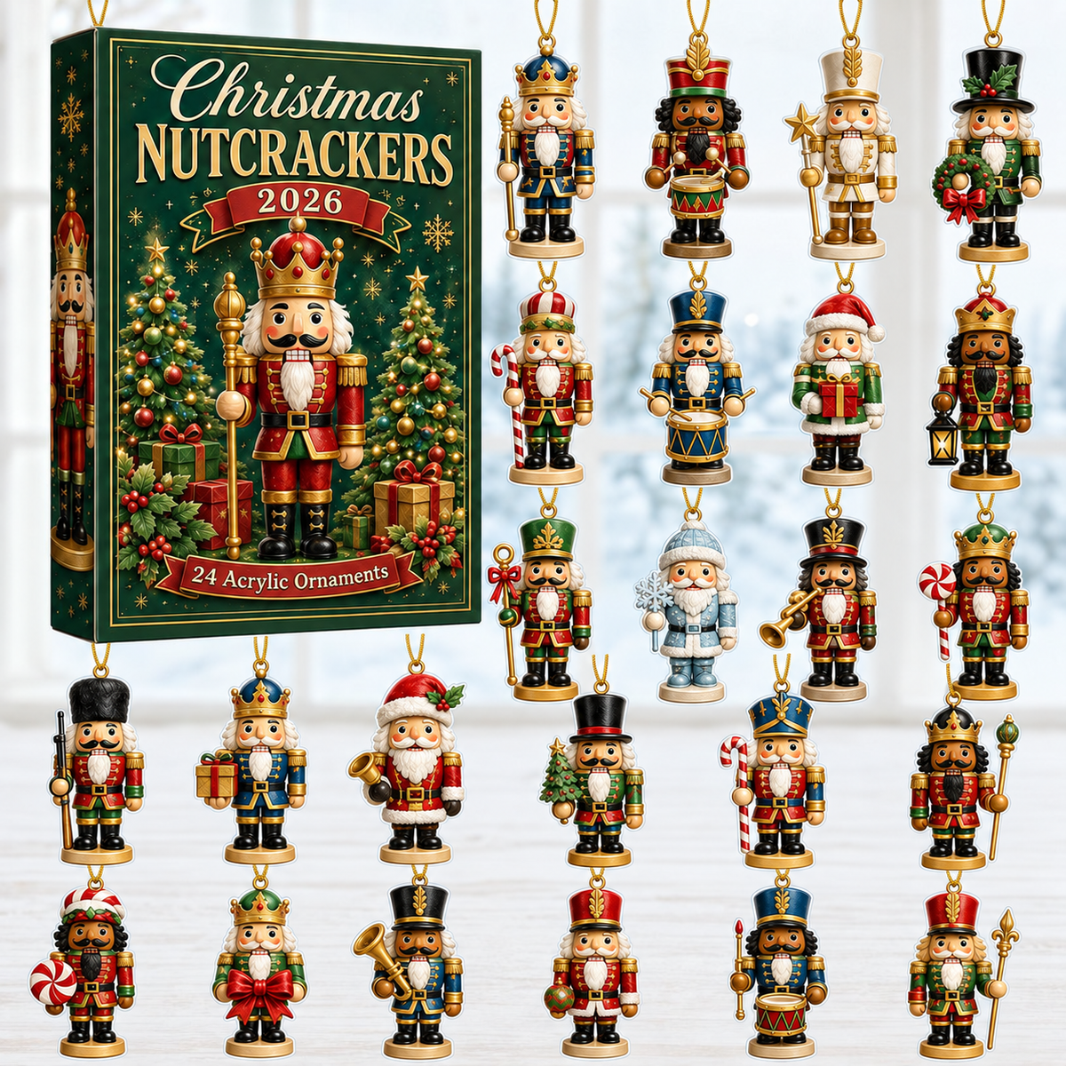 Christmas Nutcrackers Green Advent Calendar 2026 - 24-Day Festive Countdown, Acrylic Charms Blind Box - Gift For Family & Friends 963f5f31-6f94-4fc1-992b-e176abd81252-nutcracker-box-charms.png