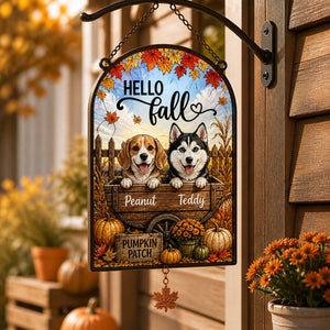 Hello Fall Pet Portrait Garden Flag - Personalized 1 Layered Suncatcher with Charm 96415c11-87fb-4452-afbc-40272c7c5340.jpg