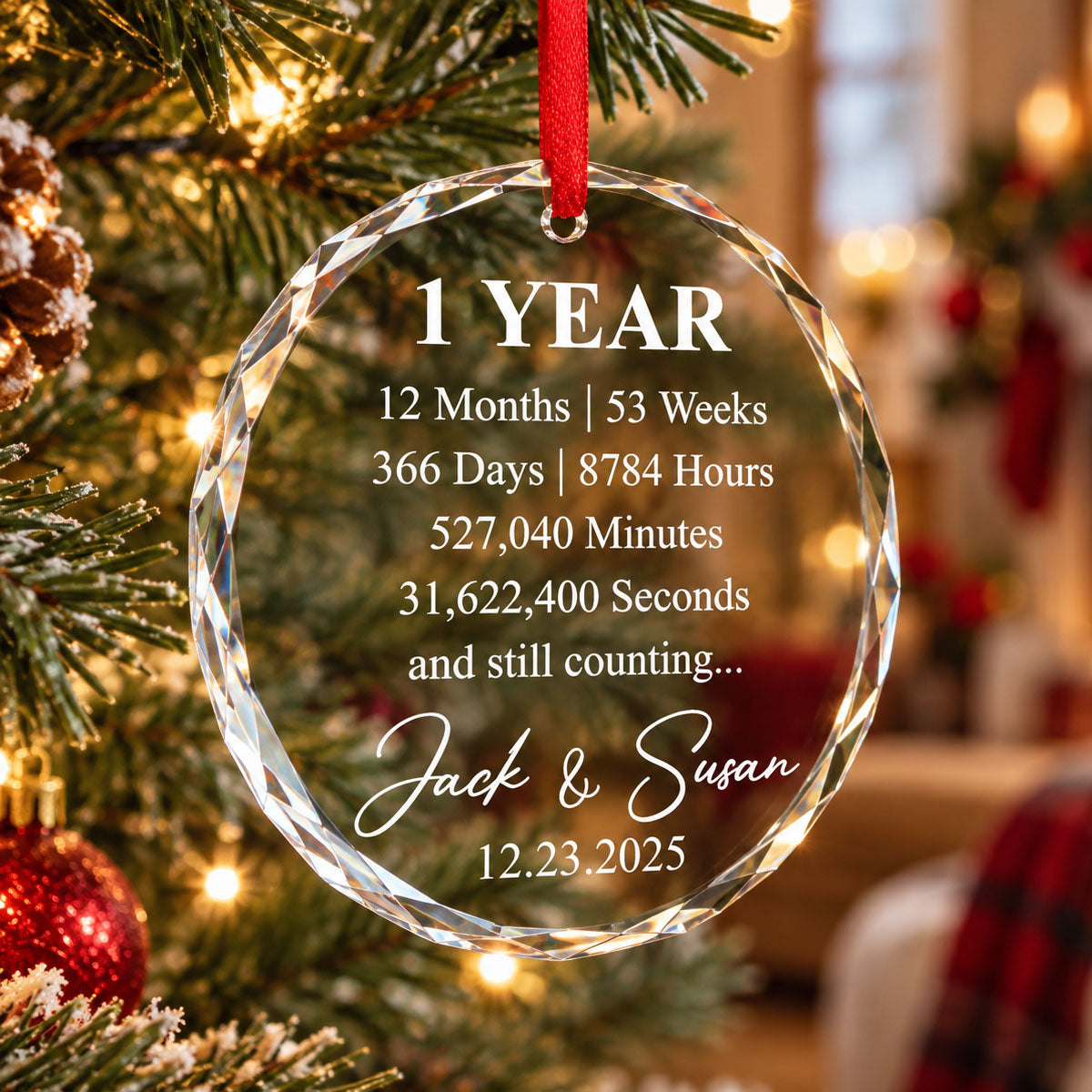 Custom Anniversary Counting Time, Custom Year For Couples, Him, Her, Parents - Personalized Ornament 9650c170-adb7-46e8-85f1-fbaab1ee0b07-banner-2.jpg
