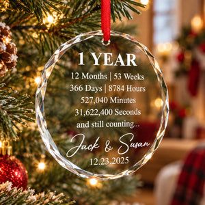 Custom Anniversary Counting Time, Custom Year For Couples, Him, Her, Parents - Personalized Ornament 9650c170-adb7-46e8-85f1-fbaab1ee0b07-banner-2.jpg