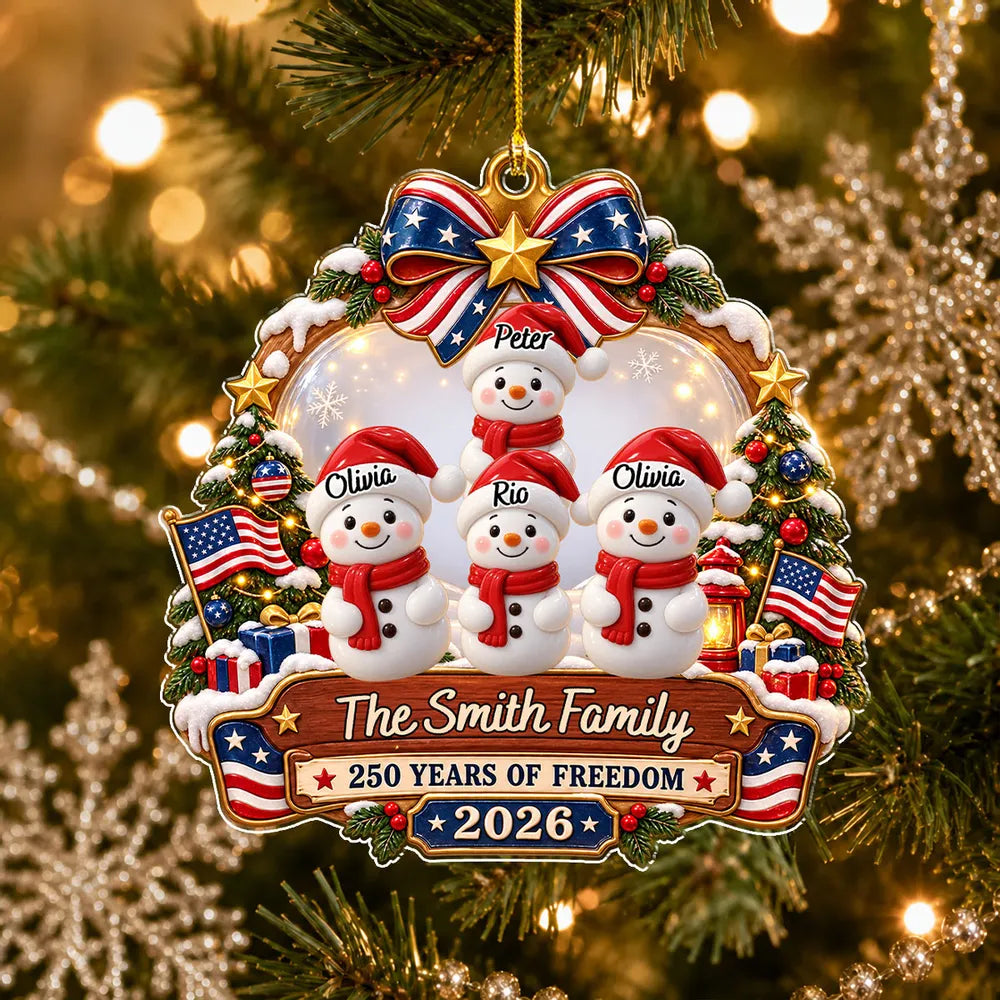 Personalized Patriotic Snowman Family Christmas Ornament 2026, Custom Family Names, America 250th Anniversary Keepsake, Christmas Gift for Family 965a9b63-bcf6-4042-9475-28e3ed1b9783-banner-5.webp