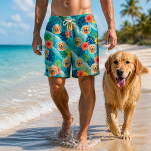 Custom Pet Face Tropical Wave Beach Shorts - Personalized Beach Short 965c2964-c397-4e36-ba9d-7a0c8b040dcd.jpg