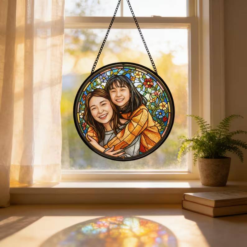 Sun Catcher Mom Daughter Gift, Custom Floral Stained Glass Portrait, Photo Window Art 969e27c6-a290-4790-b151-8274512ec150-gfg.jpg