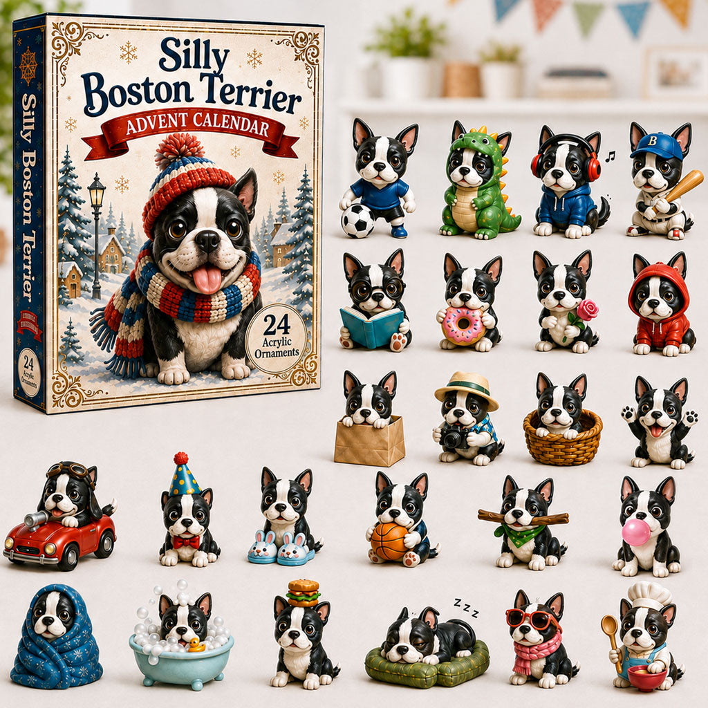 Silly Boston Terrier Advent Calendar 2026 - 24-Day Festive Countdown, Acrylic Charms Blind Box - Gift For Boston Terrier Lovers 96a70264-714b-4fae-b197-839011a9c615-jpg