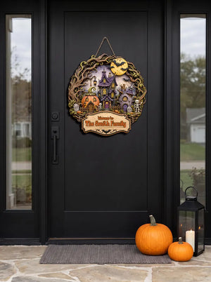 Personalized Halloween Haunted House Door Sign, Custom Family Name Halloween Sign, Spooky Decor, Pumpkin Ghost Welcome Sign, Halloween Gift 96bdf687-a49b-4ad6-bf6f-86c480c7a647-sdgf-4-.webp