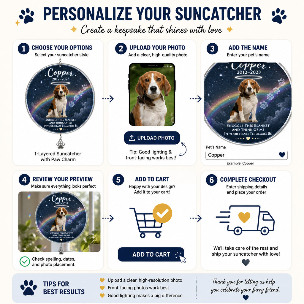 Pet Memorial Photo Blanket — Snuggle This Blanket - Personalized 1 Layered Suncatcher with Charm 96d7e886-239a-46e1-a800-41e133fc0fcb.jpg