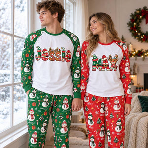 Personalized Merry Christmas Pajamas Set, Custom Name Xmas PJs Cute Snowman Reindeer Santa Letter Matching Family Sleepwear Holiday Gift Set 96e0a9c1-e909-45ec-9853-3903616f4c0b-il_1588xN.8575055618_avow.jpg