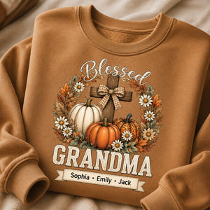 Blessed Grandma Fall Cross & Pumpkins — Custom Grandkids Names Sweatshirt - Personalized Sweatshirt 96e6ed46-5685-40bb-92a8-3a6236431a46.jpg