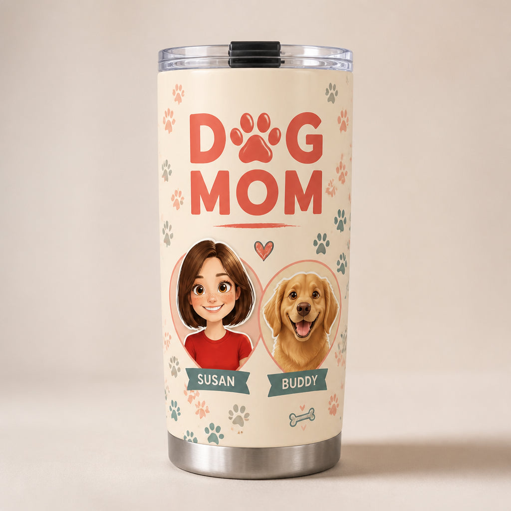 Dog Mom Custom Person + Dog Portrait Tumbler - Personalized Tumbler 96ed757e-b6d6-4300-8a7b-24af9a4bb14d.jpg