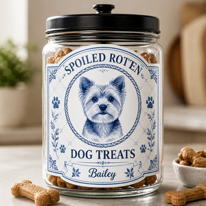 Spoiled Rotten Dog Treats – Custom Pet Portrait Jar - Personalized Glass Storage Jars 96ef1d22-f8db-4eef-a687-b552339e4b5e.jpg