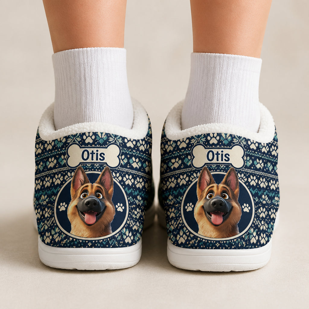 Cozy Pup Name Slippers – German Shepherd Cartoon on Fair Isle - Personalized Fleece Slipper 96f04beb-cc52-455a-95b4-64da3f71a2f7.jpg