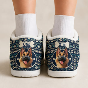 Cozy Pup Name Slippers – German Shepherd Cartoon on Fair Isle - Personalized Fleece Slipper 96f04beb-cc52-455a-95b4-64da3f71a2f7.jpg