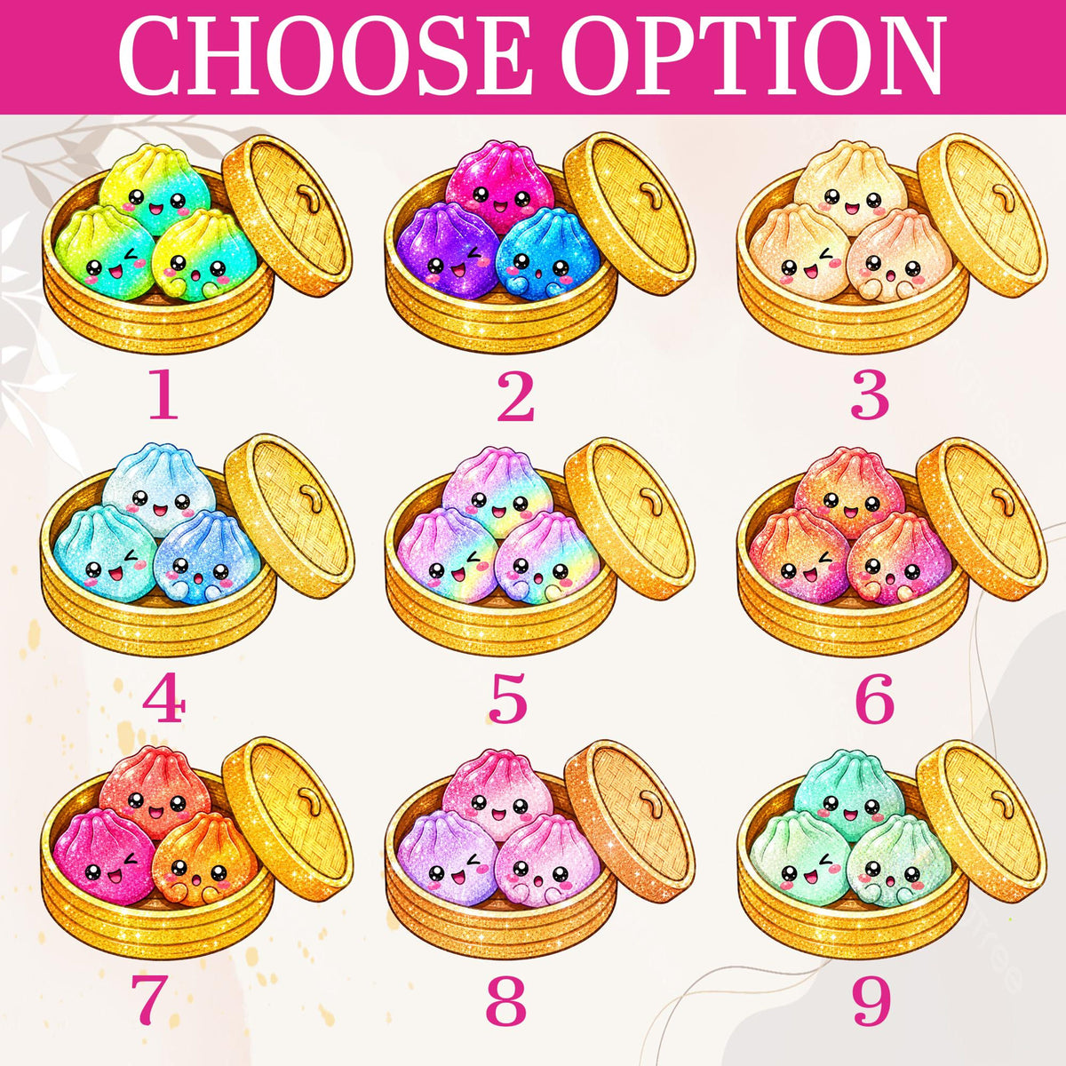 Glitter Dumpling 2D Ornament, Cute Kawaii Dim Sum Christmas Ornament, Steamed Bun Ornament, Food Lover Gift, Funny Dumpling Holiday Ornament 96f1ee70-c2b8-45b0-8514-223528f5b957-dumpling-5.jpg