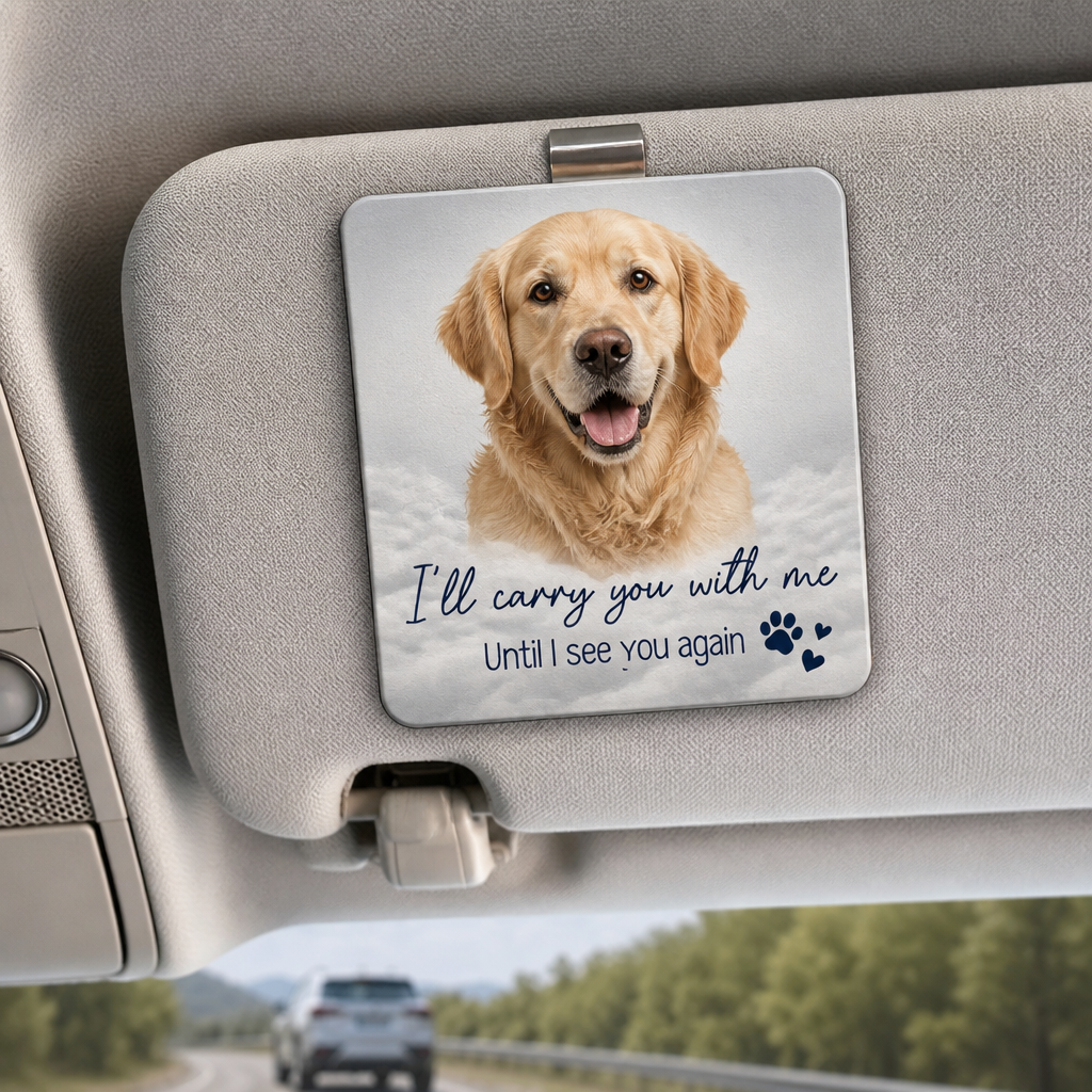 Pet Memorial Photo Car Visor Clip – "I'll Carry You With Me" - Personalized Car Visor Clip 96fb8321-b649-4cb5-968d-6494900b518b.png