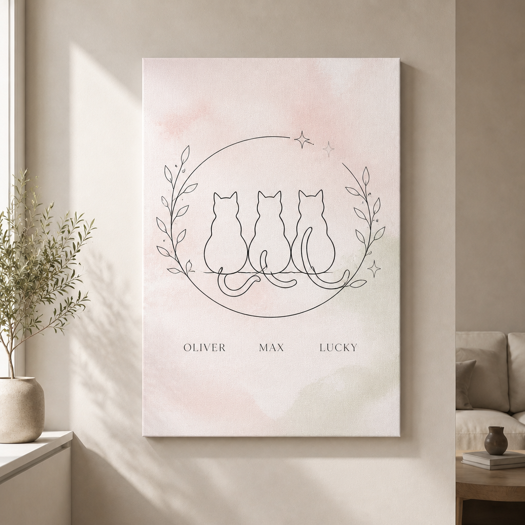 Minimal Line Cats – Personalized Names Canvas - Personalized Canvas 973e90af-9e46-4d6e-b1e2-b9b0e5df3ae8.png