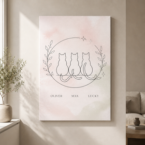 Minimal Line Cats – Personalized Names Canvas - Personalized Canvas 973e90af-9e46-4d6e-b1e2-b9b0e5df3ae8.png